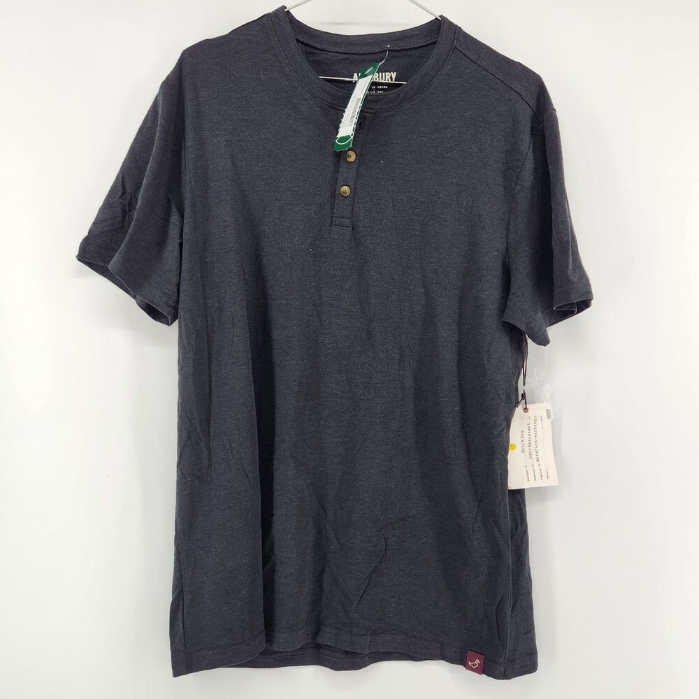 Alesbury Men's Black Medium Don‎ Modal Jersey Henley Shirt NWT